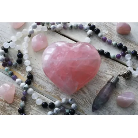 cœur quartz rose