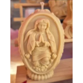 Bougie ovale vierge Marie en prière