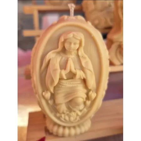 Bougie ovale vierge Marie en prière