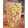 Bougie pilier ourson de noël