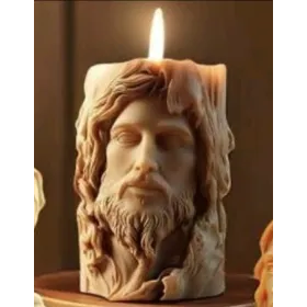 bougie visage Jésus Christ