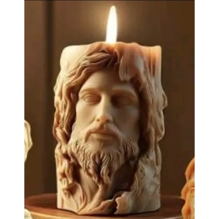 bougie visage Jésus Christ