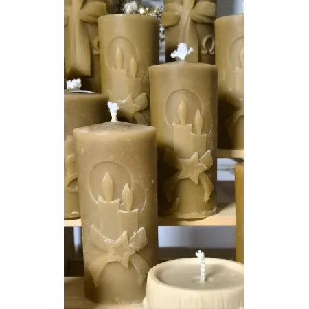 Bougie double flamme jumelle en cire d'abeille