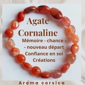 bracelet agate cornaline pépite