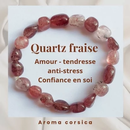 Bracelet quartz fraise rose