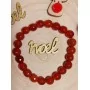 bracelet agate orange rouge perle facette