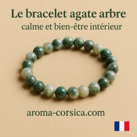 bracelet agate arbre, vertus calme, stress, anxiété, renouveau