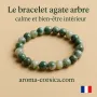 bracelet agate arbre, vertus calme, stress, anxiété, renouveau