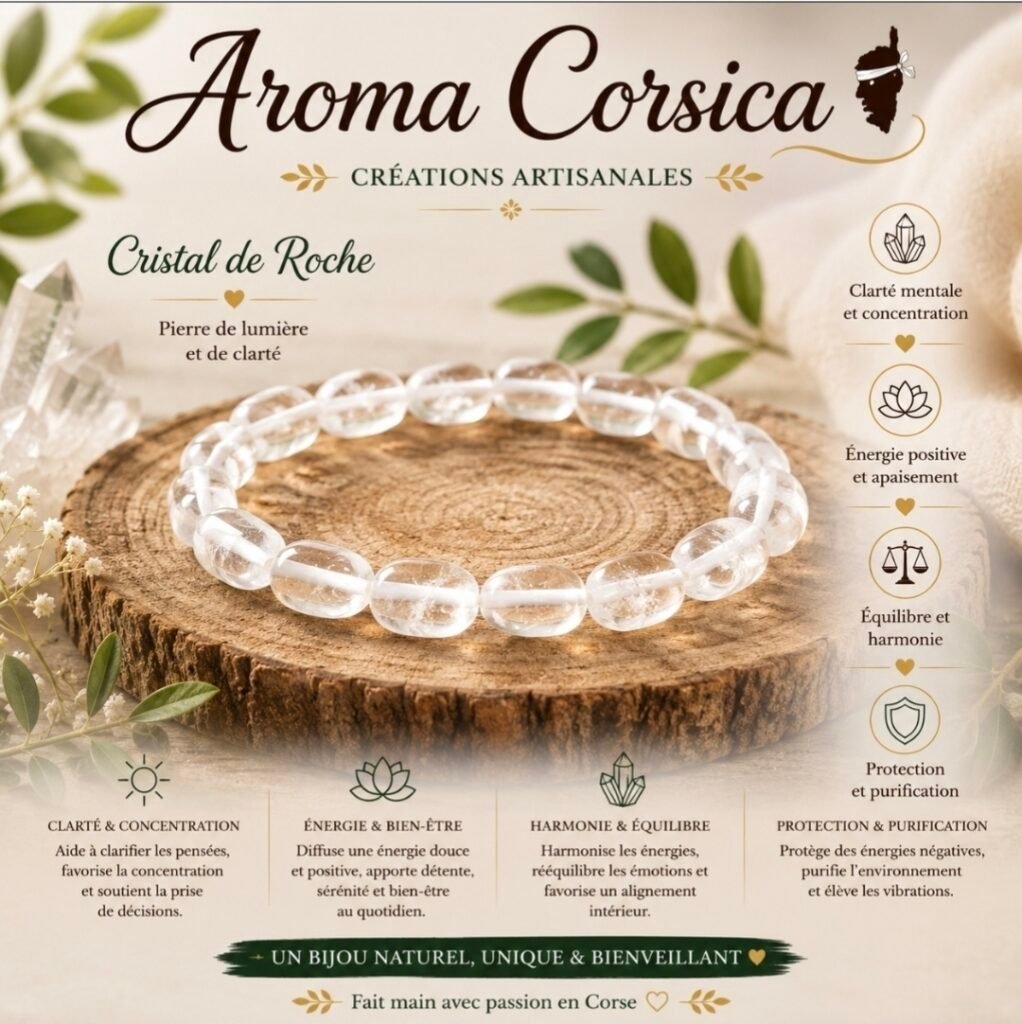 Bracelet quartz cristal de roche