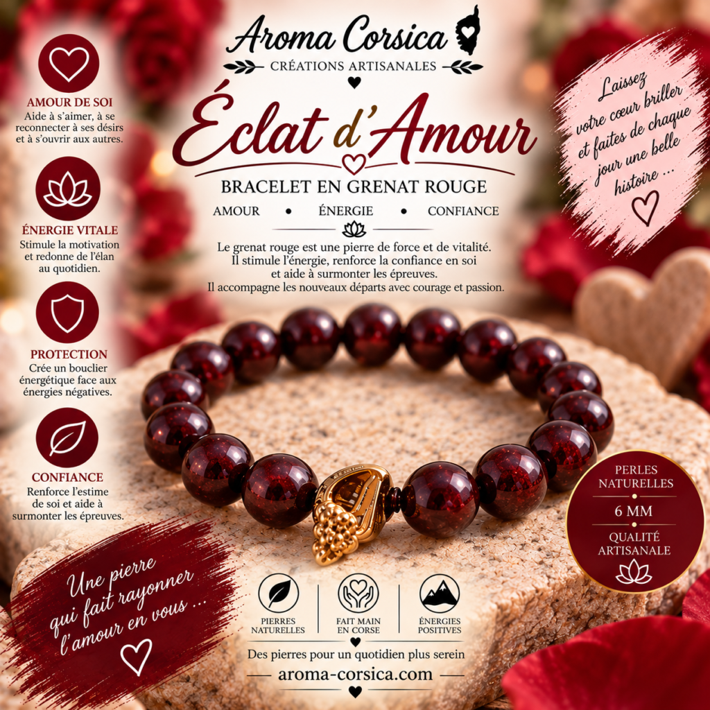 Bracelet de grenat rouge