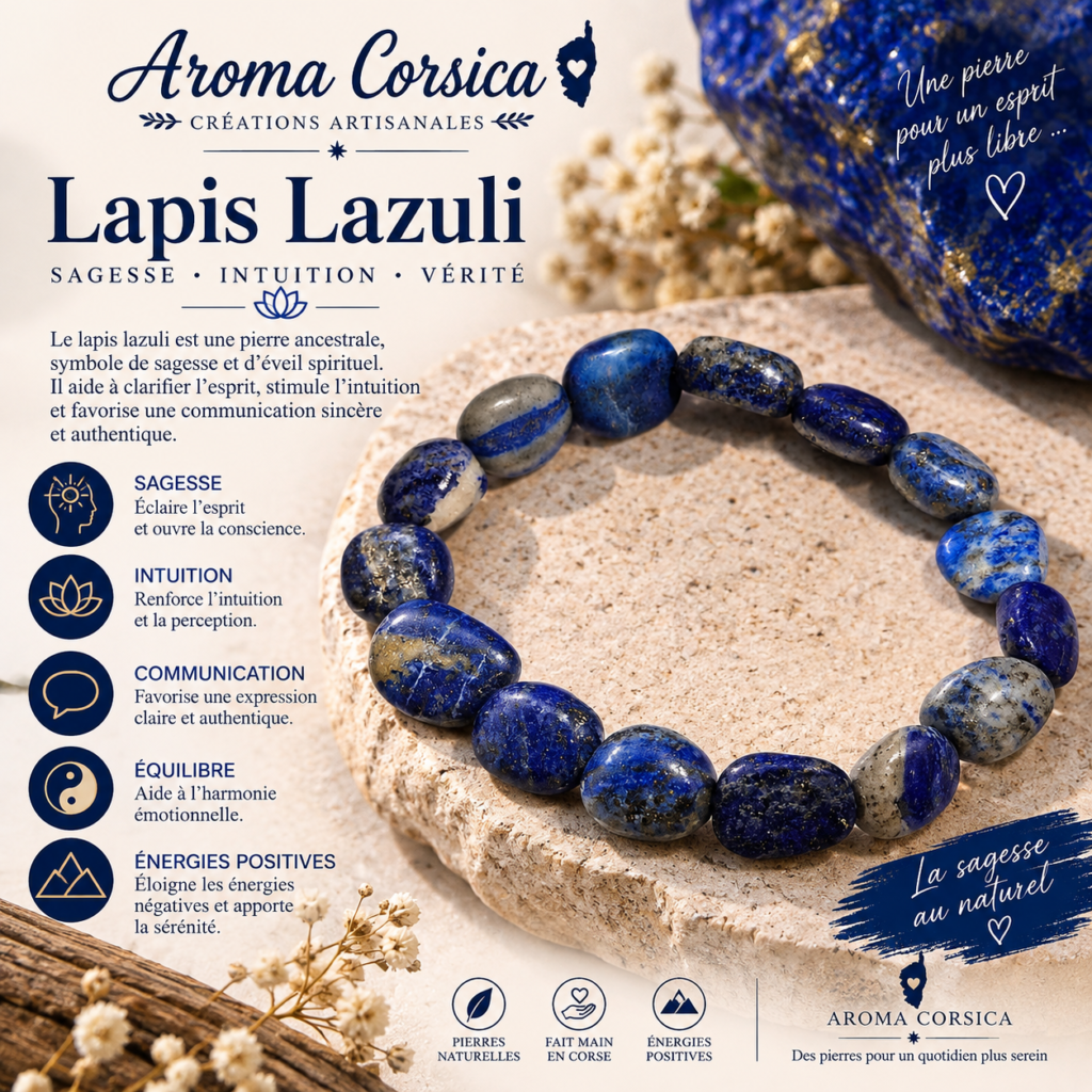 Bracelet en pierre lapis lazuli