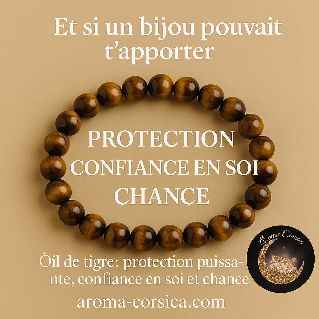 Bracelet protection homme et femme en pierre Ćil de tigre