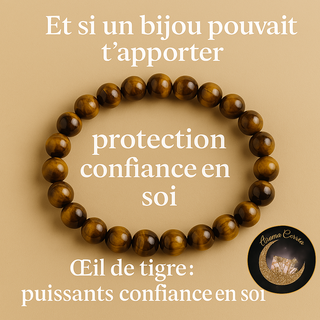 Bracelet protection homme et femme en pierre Ćil de tigre
