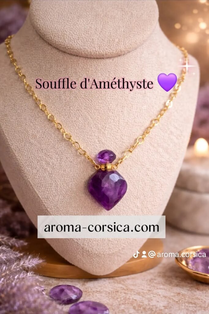 Souffle d’Améthyste – Collier or 14 carats pour femme en améthyste naturelle