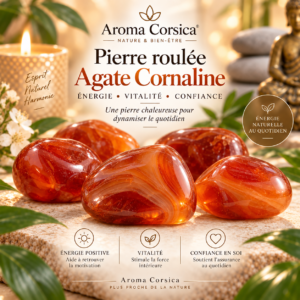 Pierre roulée agate cornaline - Pierre de joie et de motivation dynamisme