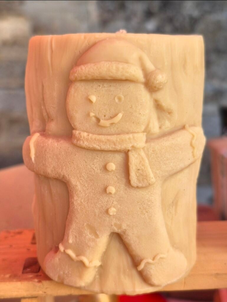 bougie de noël bonhomme de neige