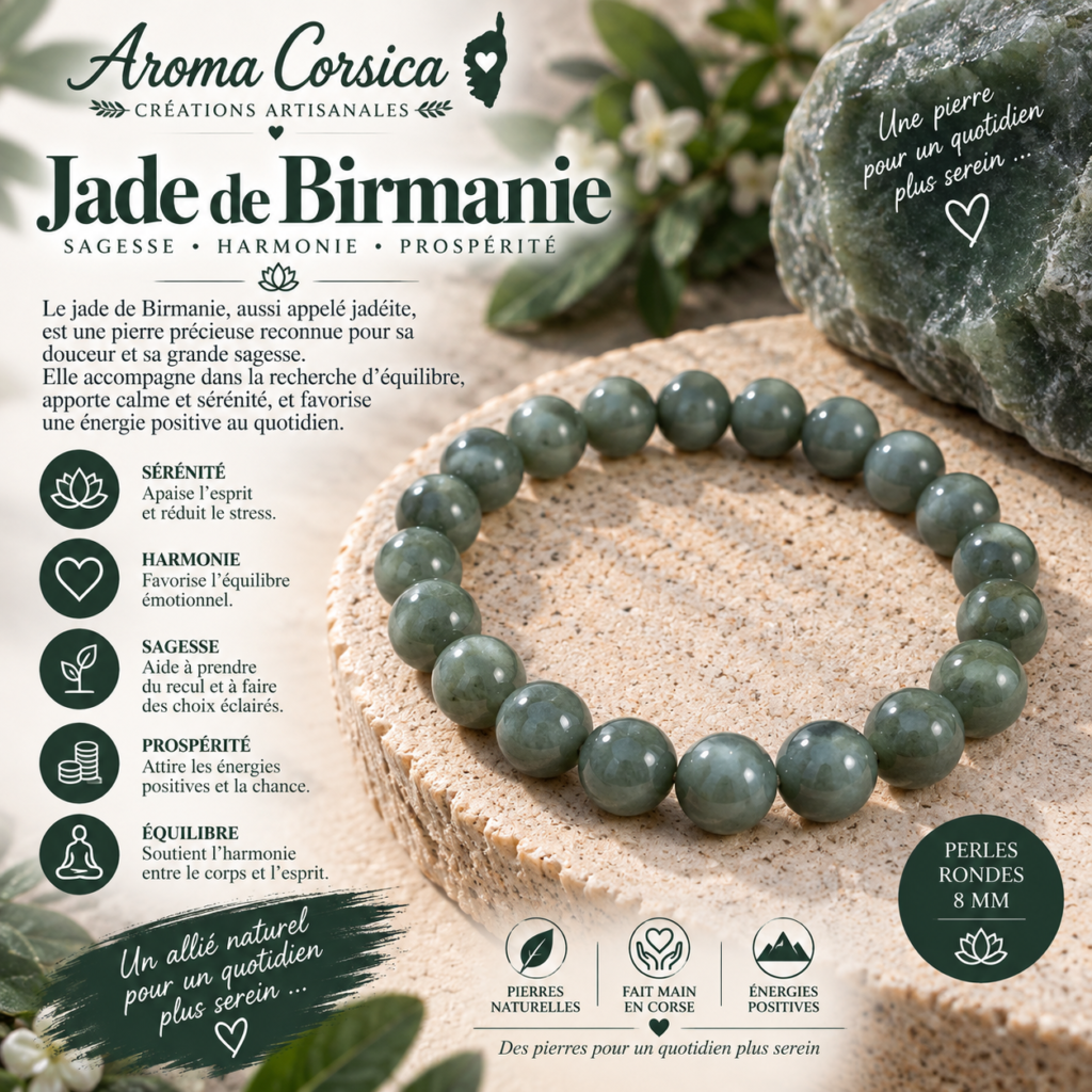 Bracelet en jade de Birmanie - Jadéite