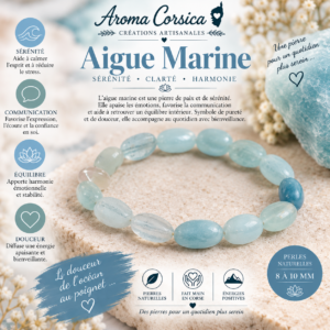 Bracelet en pierre aigue-marine