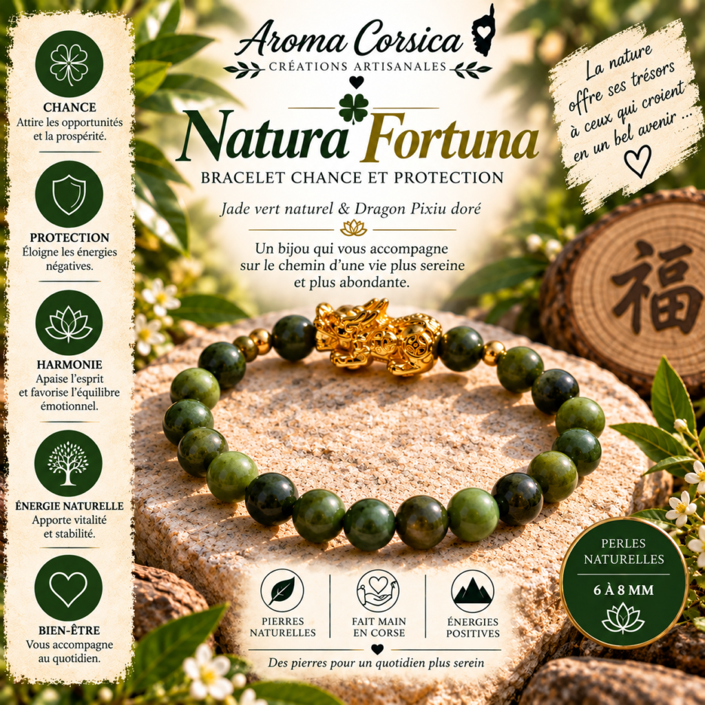 Bracelet jade vert Feng shui