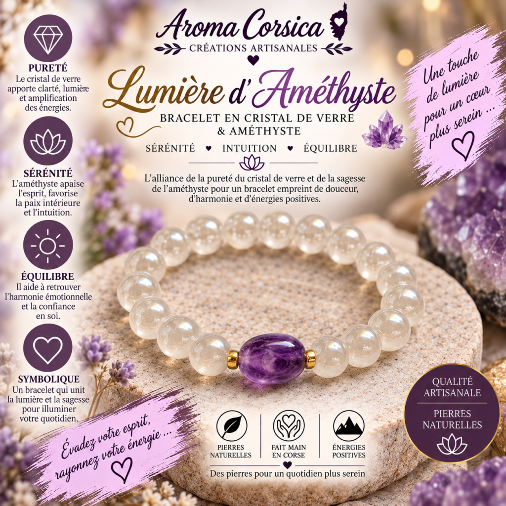 Bracelet lumière d'Améthyste