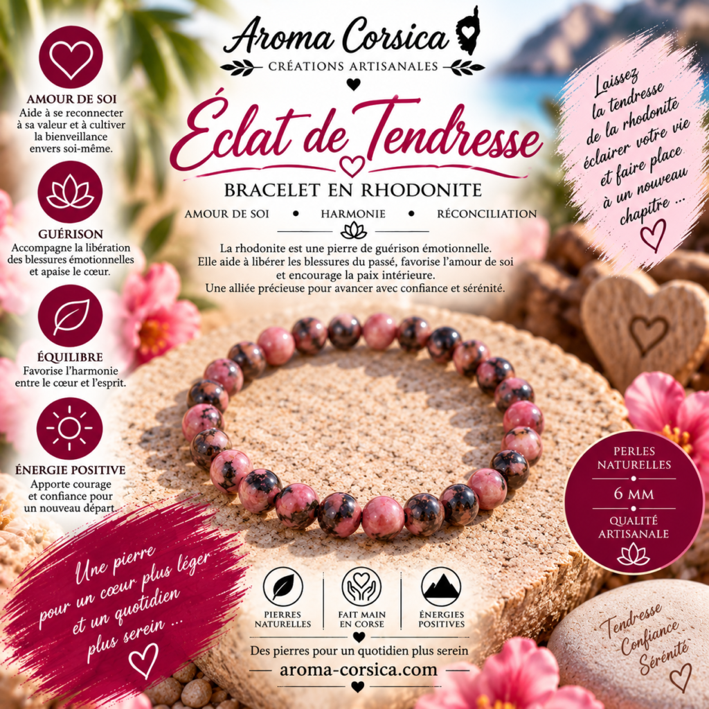 Bracelet en rhodonite