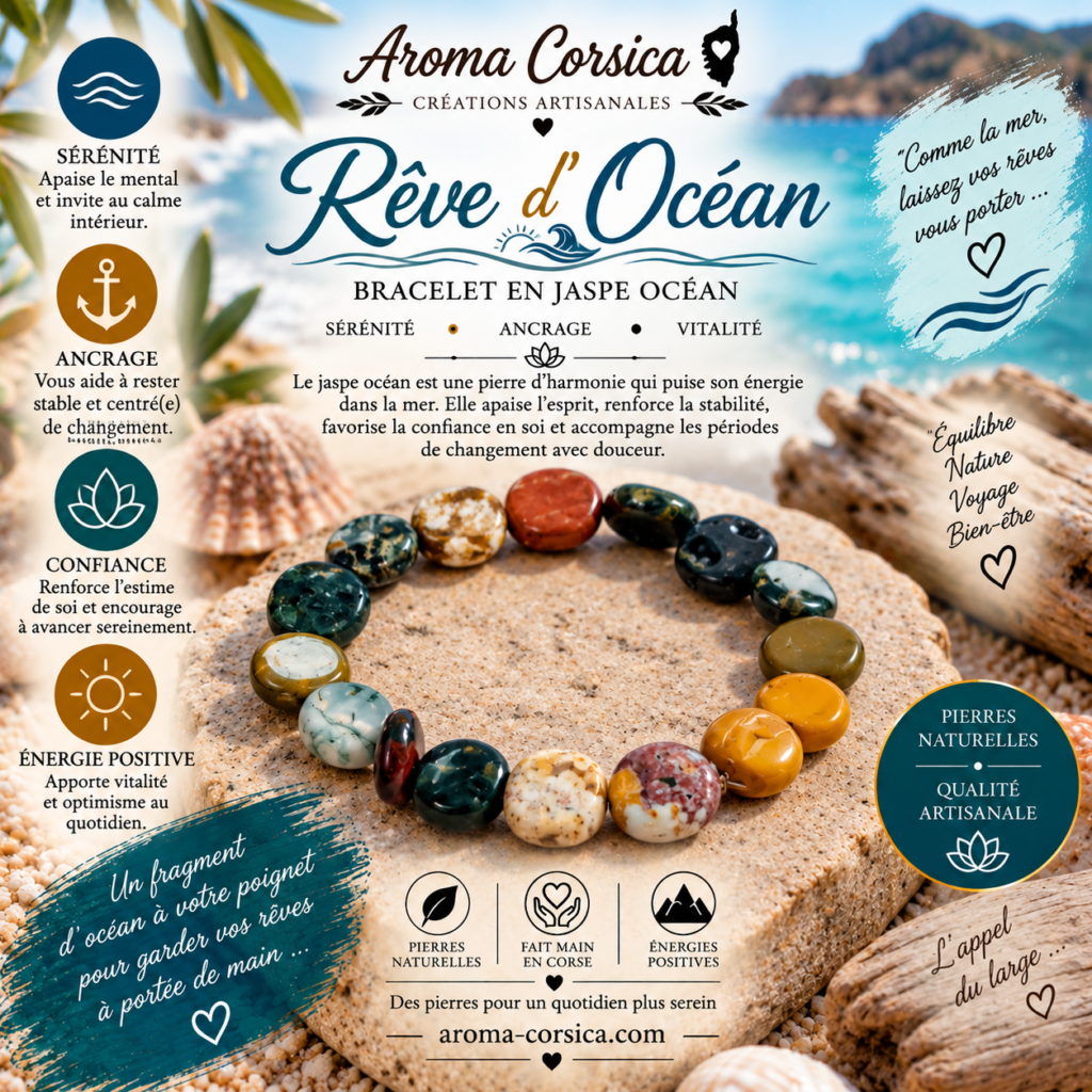 Bracelet jaspe océan