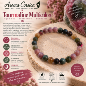 Bracelet tourmaline multicolore