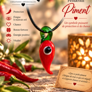 Pendentif piment porte bonheur et protection