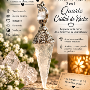 Pendule divinatoire radiesthésie - cristal de roche