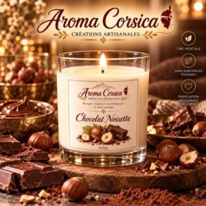 Bougie parfumée gourmande chocolat noisettes