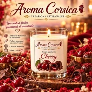 Bougie Naturelle Parfumée Cherry 140g | Cerise Sucrée et Liqueur