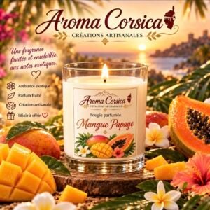 Bougie Naturelle Parfumée Mangue Papaye