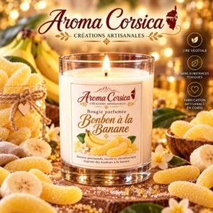 Bougie gourmande parfumée bonbon banane