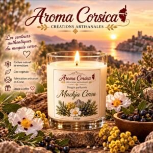 Bougie Naturelle Parfumée Machja Corsa 140g | Cire de Colza